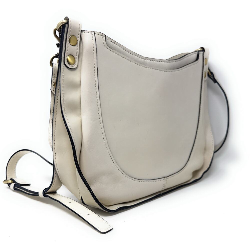 Patricia Nash Caletta Hobo Cream Latte Crossbody Shoulder Leather 2 straps